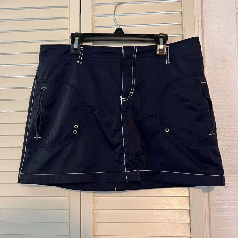 Navy Nautical bathing suit over up skirt